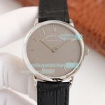 Swiss Replica A. Lange & Söhne Saxonia Thin Grey Dial Black Leather Strap 39MM